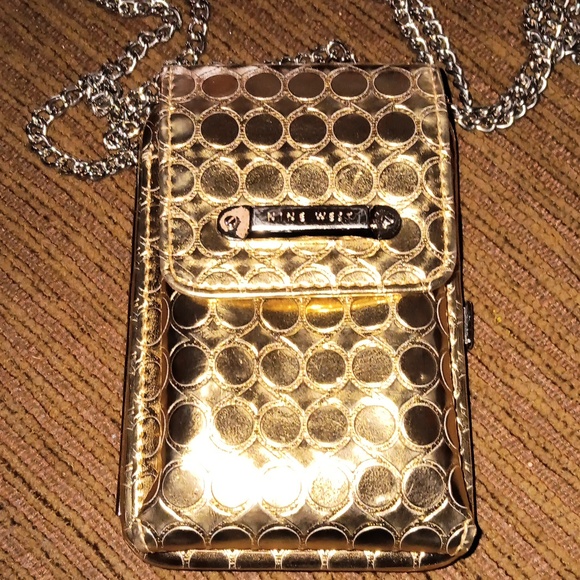 Nine West Gold Metallic Wallet on a Chain - Picture 2 of 13